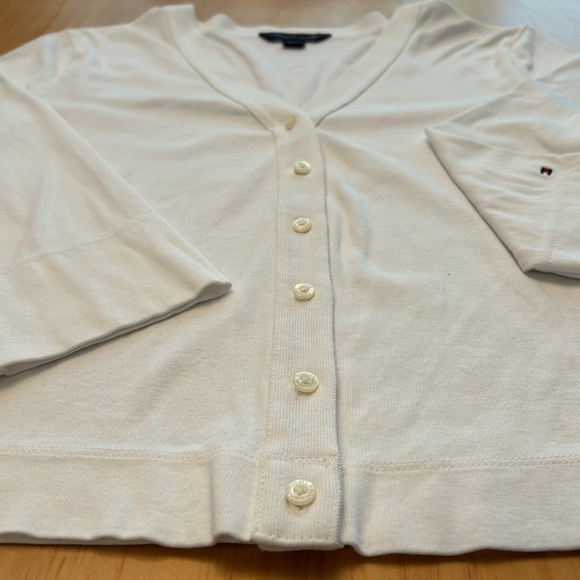 TOMMY HILFIGER Women’s White Button Up Cardigan Size Large Vintage - Picture 6 of 8